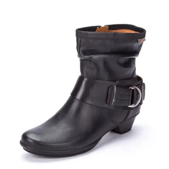 Pikolinos “Brujas” Leather Ankle Boots, Black, Side Zip, Streetwear, Weekend 8.5
